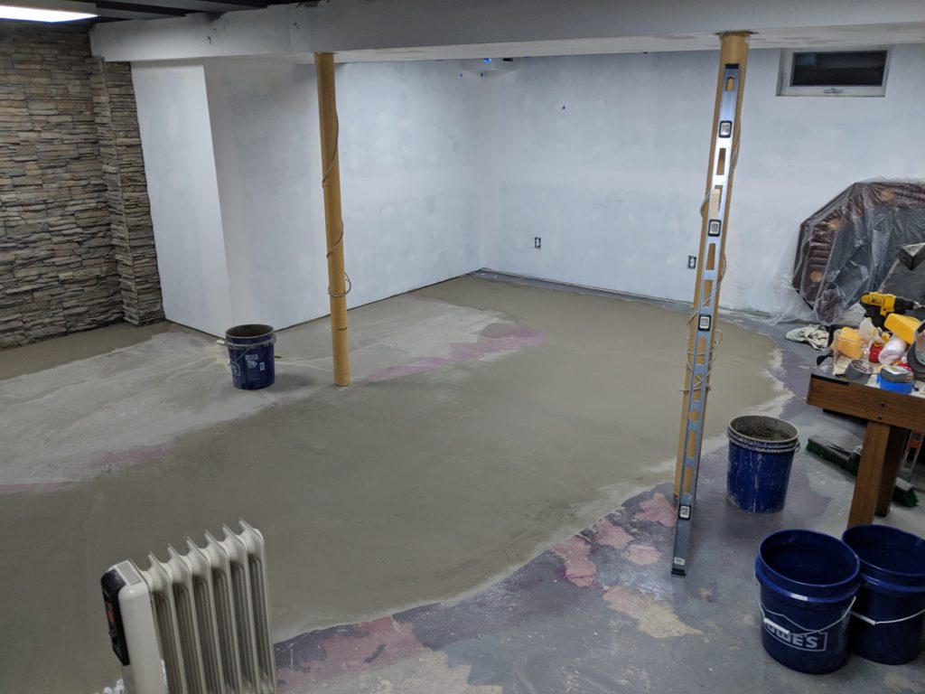 Self Level a Painted Concrete Basement Floor - A little DIY